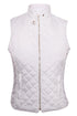 Sexy White High Neck Cotton Quilted Vest Coat